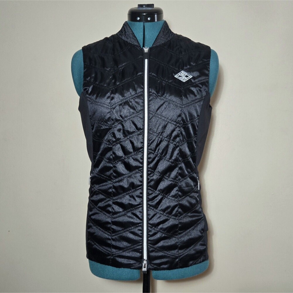 KJUS Women’s Retention Golf Vest Black Technical Quilted Gilet Utility Gorpcore